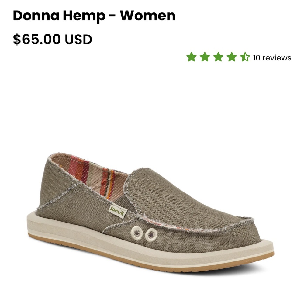 Sanuk Women’s Olive Slip-On Shoes